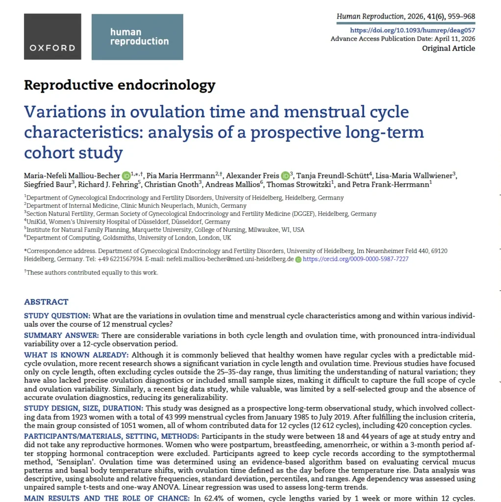 IIRRM Journal Club (in Spanish): Variations in ovulation time and menstrual cycle characteristics